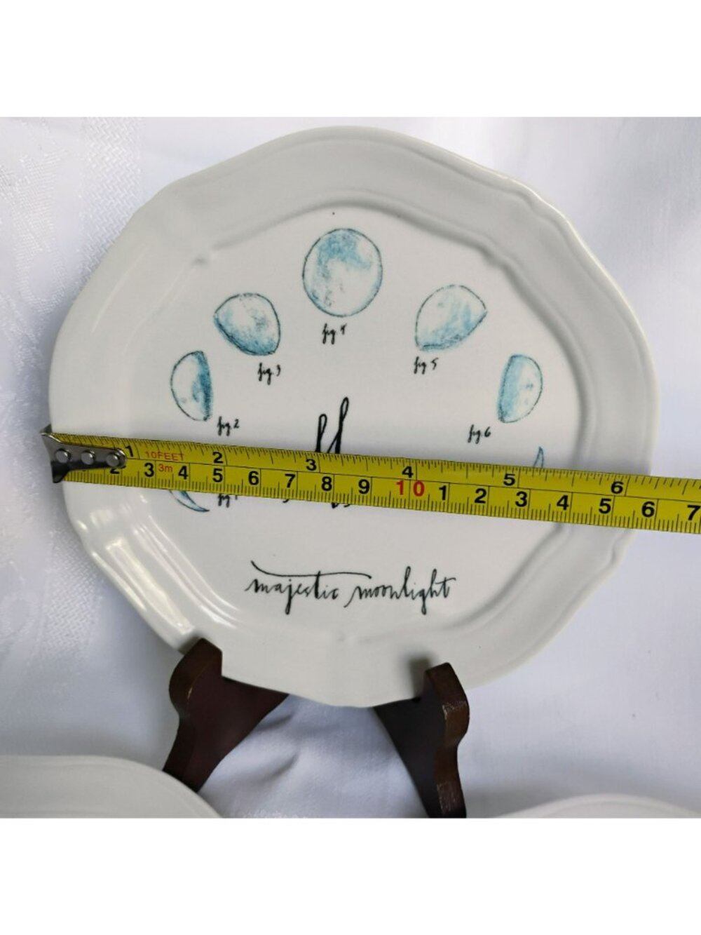 Anthropologie Linea Carta By Diva Pyari Alphabet Letter Plate Majestic Moon Ligh - Picture 3 of 4